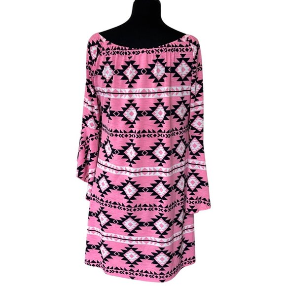 Women's TEE FOR THE SOUL Brand Shift Dress Geometric Print Poly Blend Size M - Picture 2 of 16